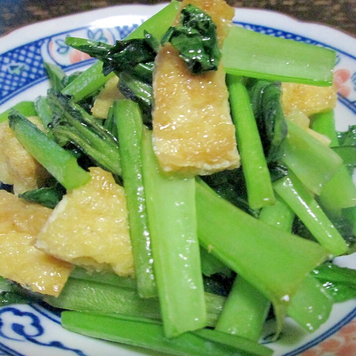 めんつゆで簡単☆小松菜と油揚げの炒め物